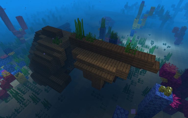 Sunken Ship in the Village Minecraft 1.14 Seed | MinecraftGames.co.uk