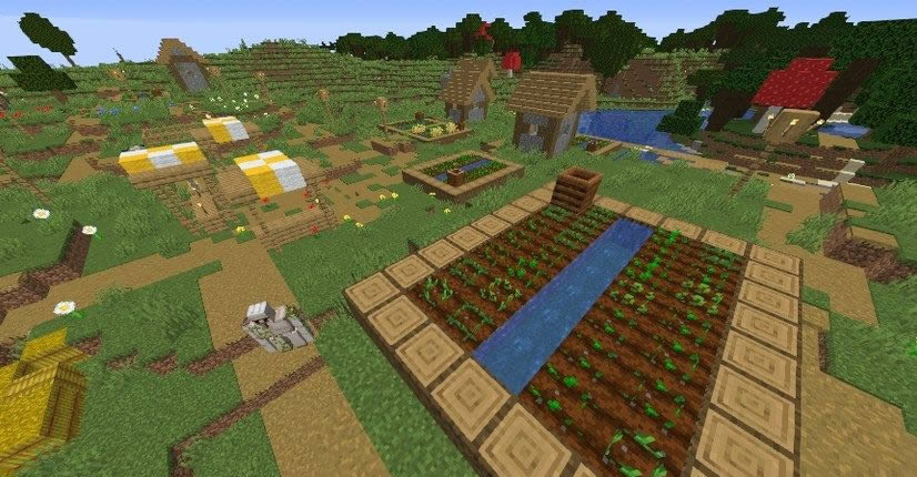 Big Farm Village Seed For Minecraft 1 15 2 1 14 4 Minecraftgames Co Uk
