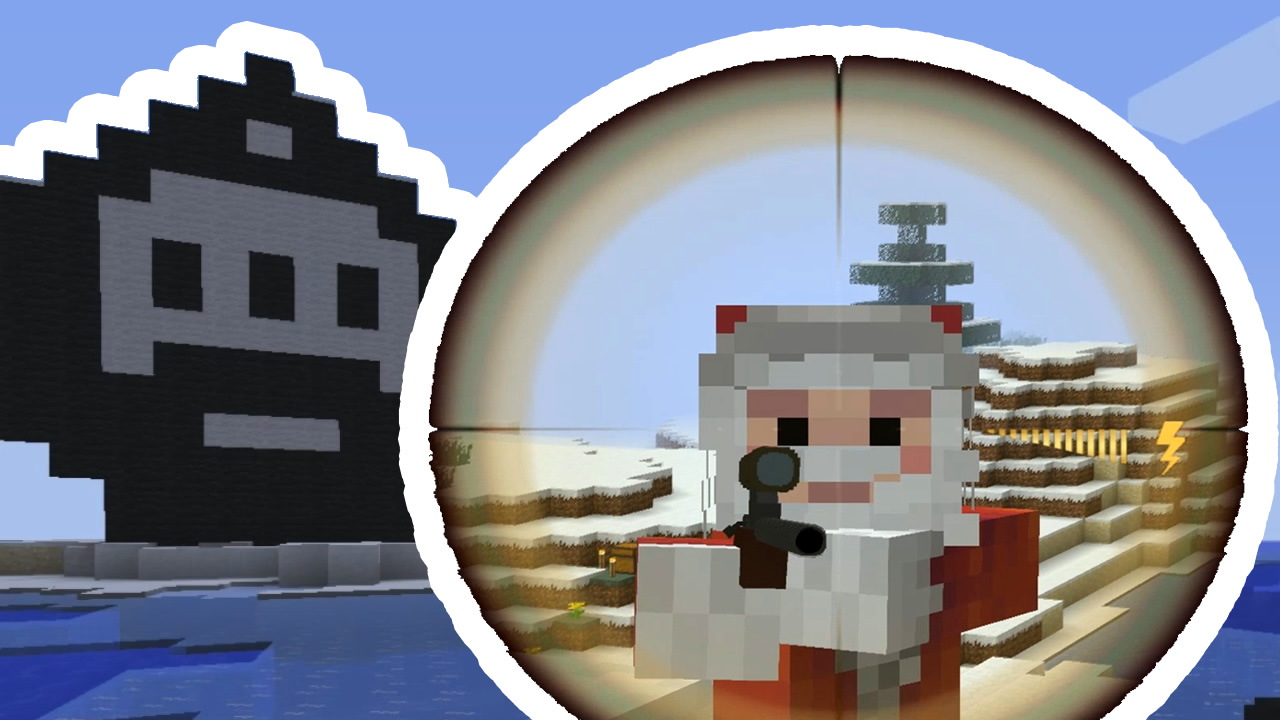 Santa Claus saves Christmas in Minecraft