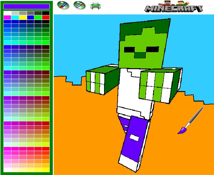 Zombie Minecraft Coloring