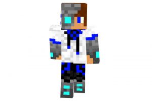 Cyborg Teen Blue - Hi-Tech Skin for Minecraft