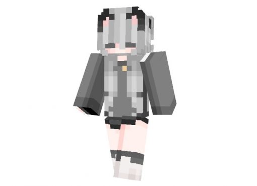 Gray Cat - Girl Skin for Minecraft