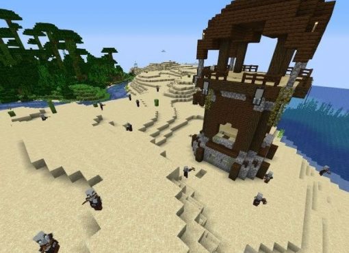 Jungle Temple and Pillager Outpost Minecraft Seed 1.14.4