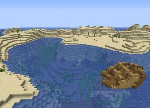 Deserted Island With A Ship And Temples Seed