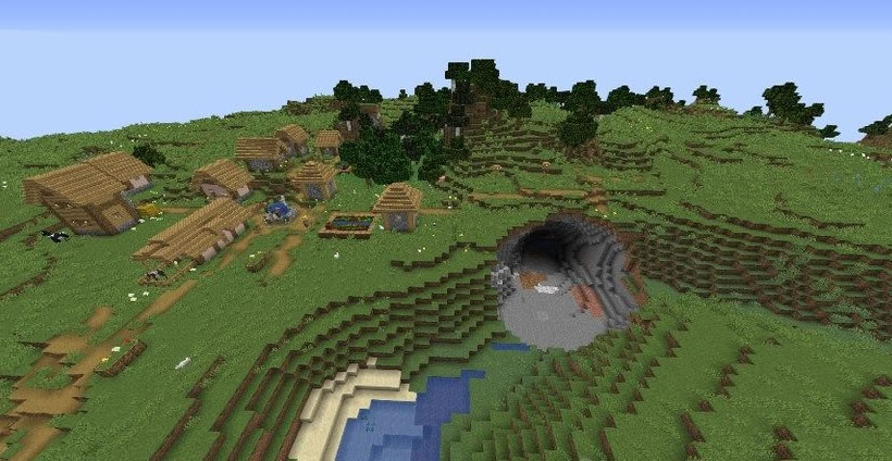 Village With A Huge Cave Seed Screenshot 2