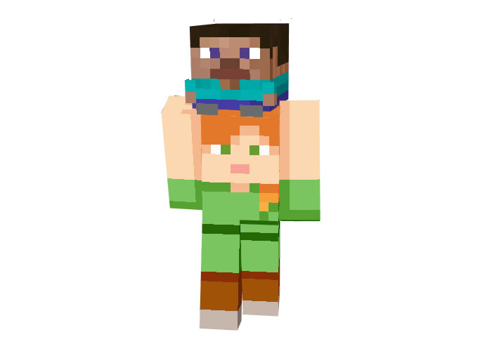 Steve On Alex Skin Funny Minecraft Skins MinecraftGames co uk