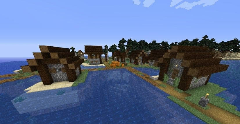 Small Island With Two Villages Seed Screenshot