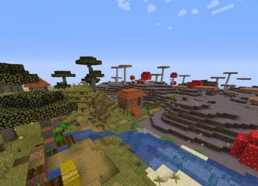 Two Villages and Mushroom Biome Seed 1.15.2/1.14.4