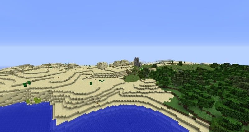 Village and Temple at Spawn Seed Screenshot