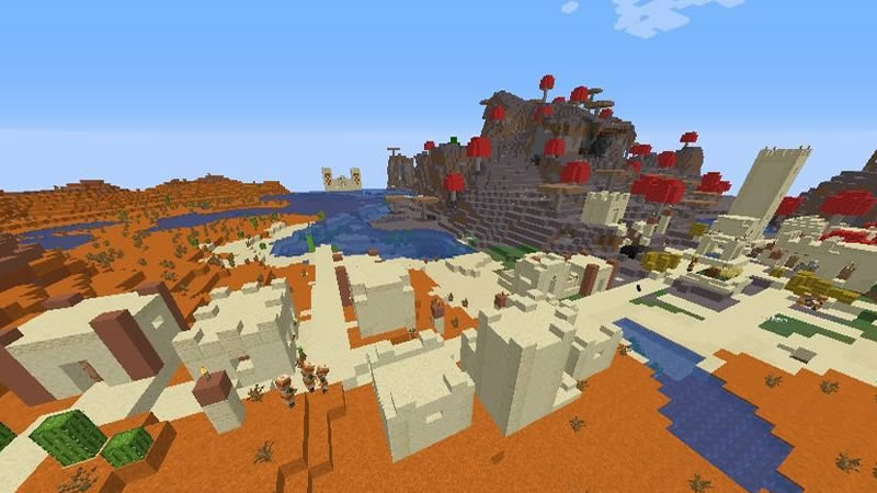Mushroom Biome And Around Mesa Seed For Minecraft 1 16 5 1 15 2 Minecraftgames Co Uk