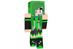 Green Hatsune Miku skin for Minecraft Girl