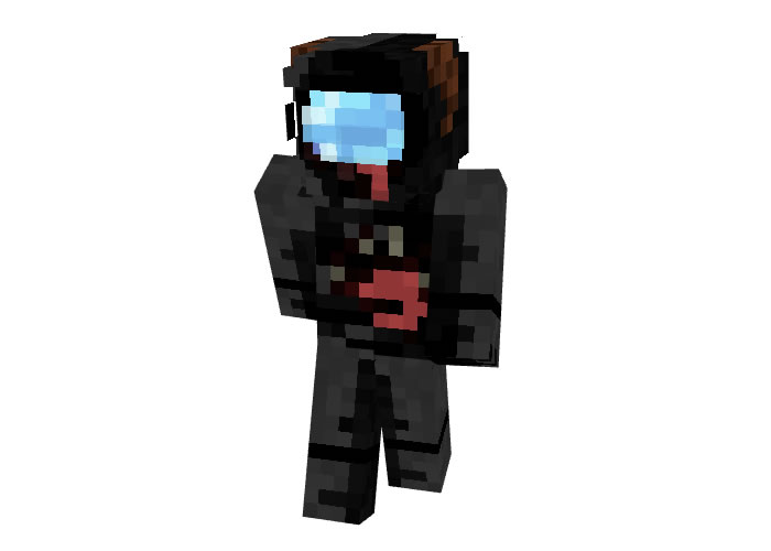Among Us Black Imposter Skin for Minecraft