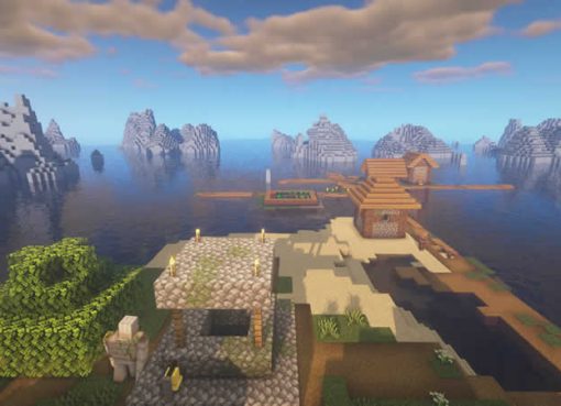 Village on a Lonely Island in the Ocean Seed for Minecraft