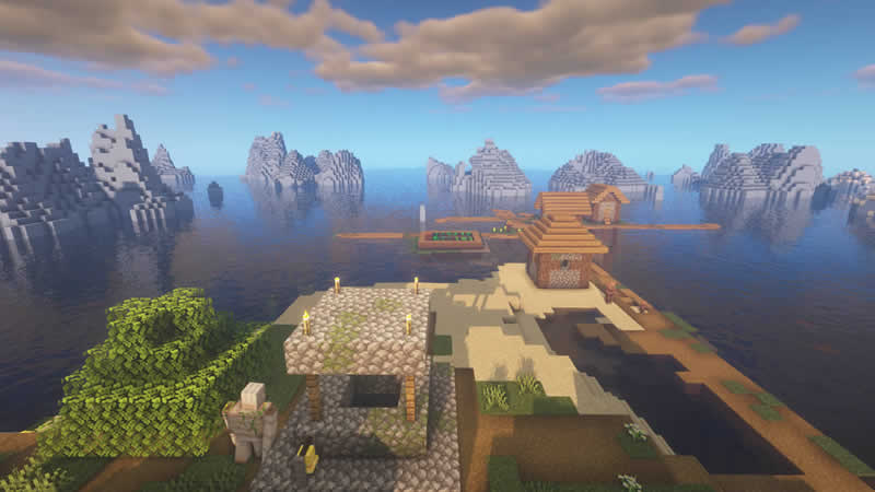 Village on a Lonely Island in the Ocean Seed for Minecraft