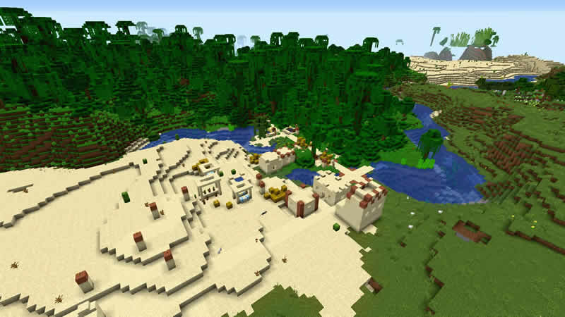 Villages Desert and Jungle Pyramids Seed for Minecraft