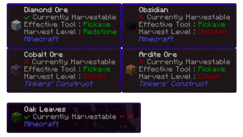Waila Harvestability Mod Screenshot