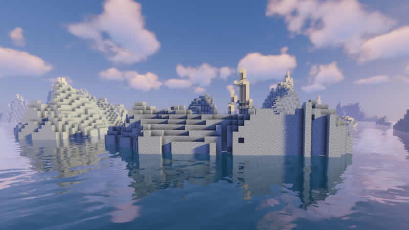Ice Spikes Biome and Ocean Monument Seed Screenshot