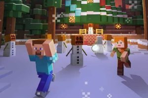 Minecraft Christmas Bustle Wallpaper
