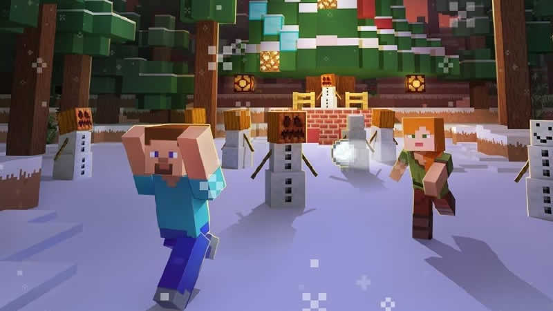 Minecraft Christmas Bustle Wallpaper