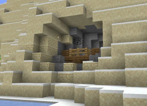 Balcony From Shipwreck in a Sand Cave Seed for Minecraft