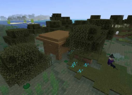 Witch's Hut and Unusual Village Seed for Minecraft