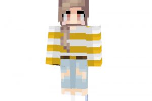 Yellow Stripes Skin for Minecraft girl