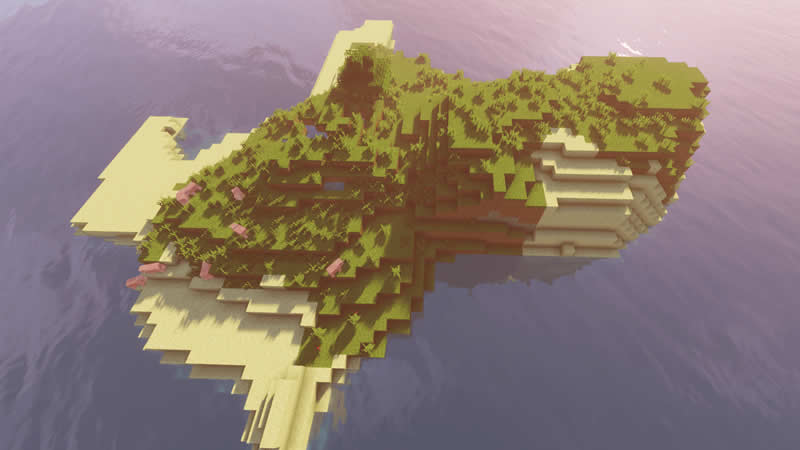 Island With Tree and Pigs Seed for Minecraft