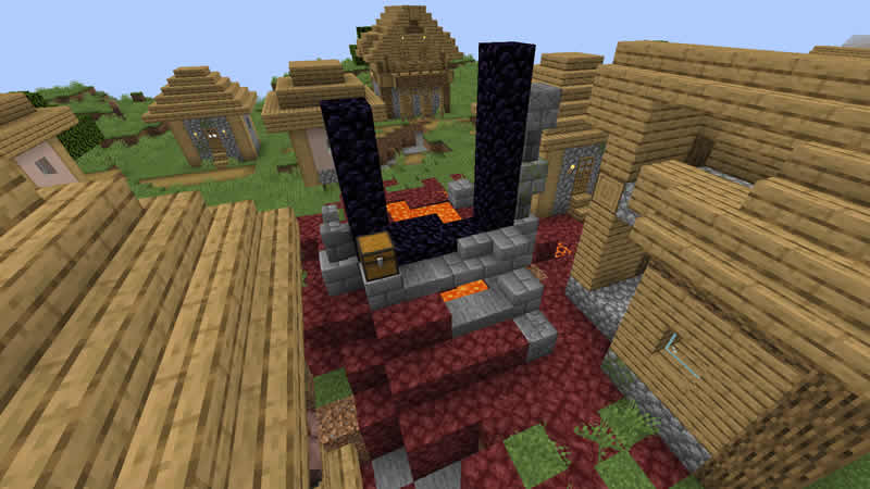 Portal in the Village Seed for Minecraft